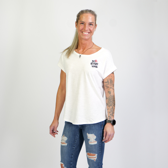 Damen Shirt Domstadtkind mit dreizeiligem Logo 3D weiß XS