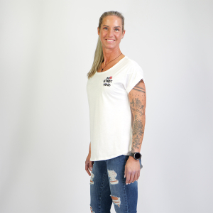 Damen Shirt Domstadtkind mit dreizeiligem Logo 3D weiß XS