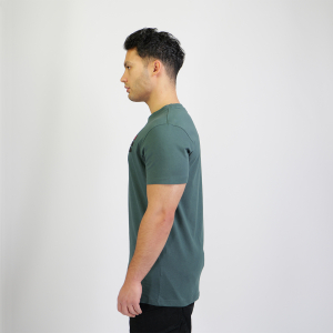 Basic Shirt light Domstadtkind mit dreizeiligem Logo 3D dunkel grün M