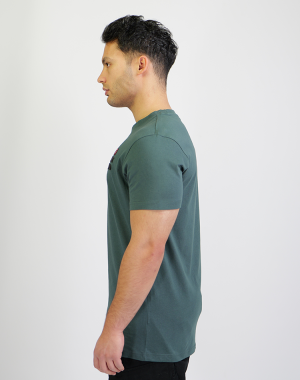 Basic Shirt light Domstadtkind mit dreizeiligem Logo 3D dunkel grün M