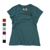 Damen Basic Shirt light Kölner Dom mit einfarbigem 3D Druck Nord/Süd Turm teal M