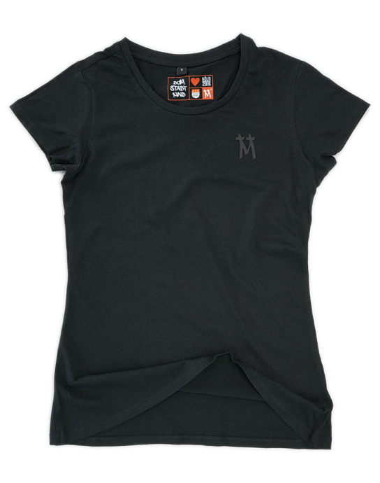 Damen Basic Shirt light Kölner Dom mit einfarbigem 3D Druck Nord/Süd Turm schwarz XXL