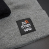 Beanie grau mit Umschlag Domstadtkind Logo gewebtes Label