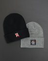 Beanie grau mit Umschlag Domstadtkind Logo gewebtes Label