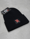 Beanie schwarz mit Umschlag Domstadtkind Logo gewebtes Label