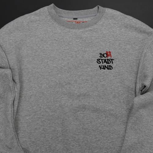 heather grey - Logo schwarz